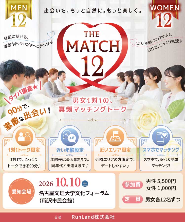 男女１対１の真剣マッチングトーク【THE MATCH】